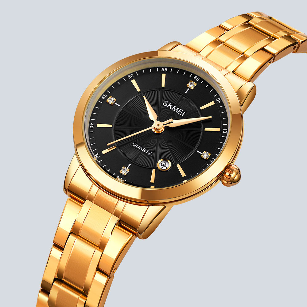 Rose Gold Silver Women's SKMEI 9181 Luxury Quartz Stainless Steel Watch