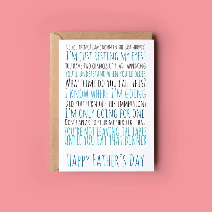 Quirky & Wonky Cards - Irish Father Sayings