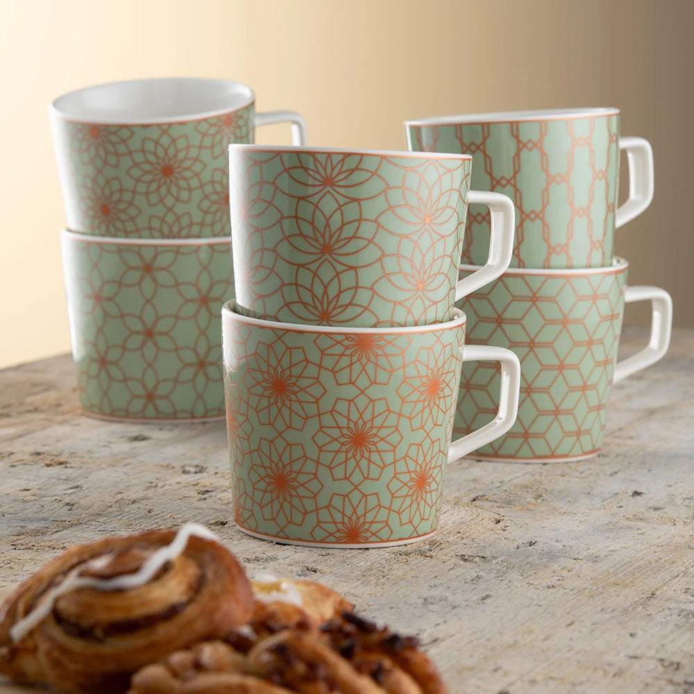 Aynsley - Sage & Copper Mugs Set of 6