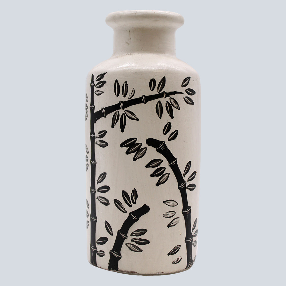 Bamboo Motif Straight Vase - Natural