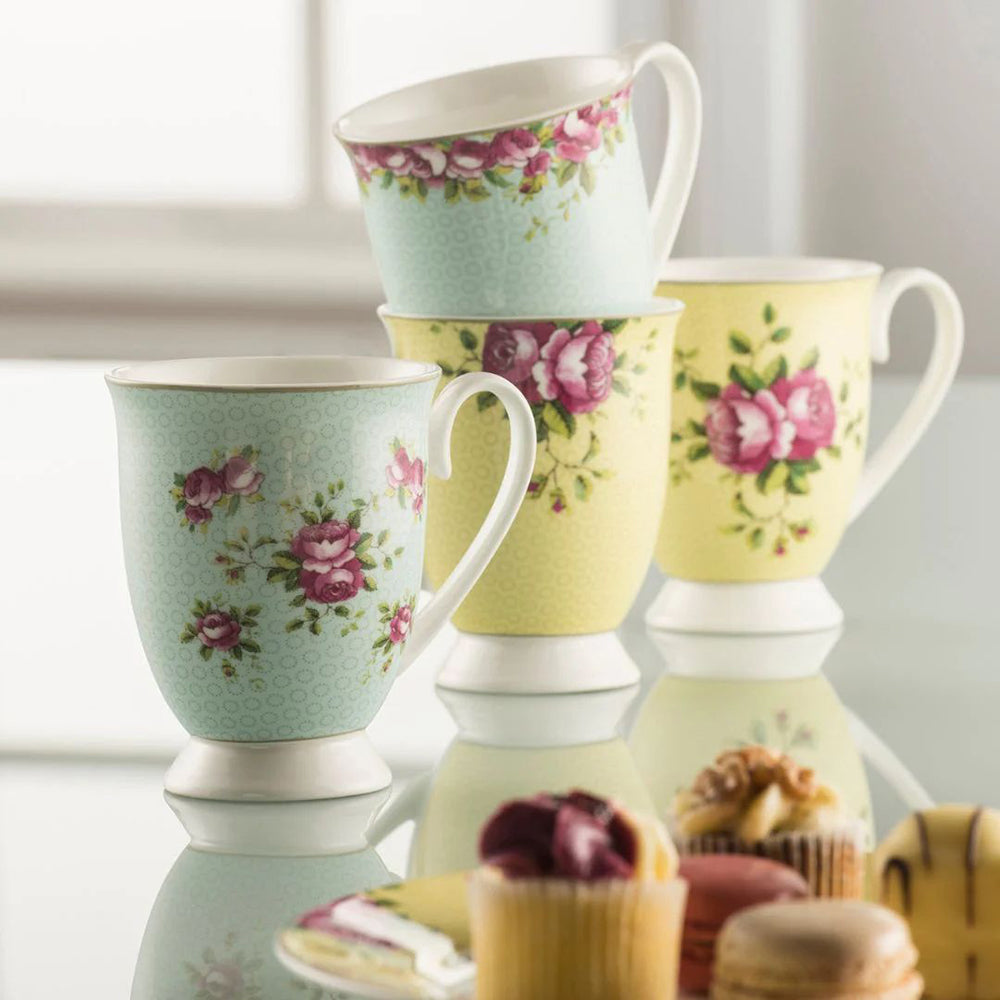 Aynsley - Archive Rose Footed Mug Set of 4