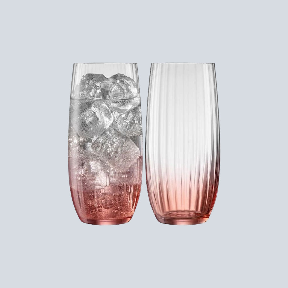 Galway Crystal - Erne Hiball Glass Pair Blush