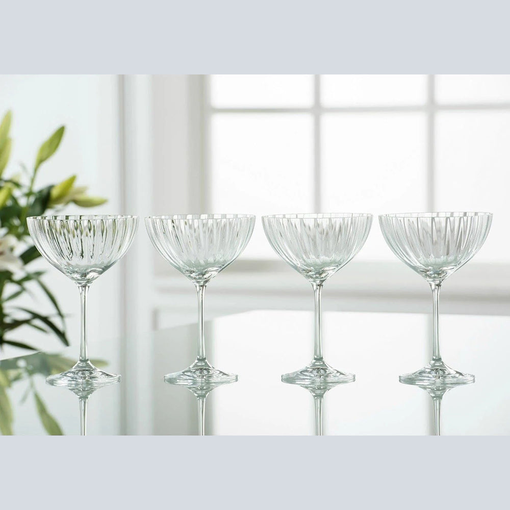 Galway Crystal - Erne Saucer Champagne Glass Set of 4