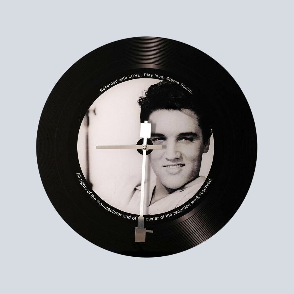 Wall Clock - Iconic Collection - Glass Record - Elvis