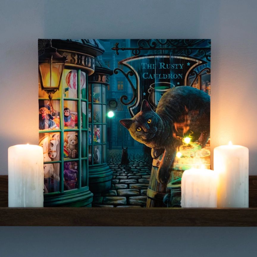 Lisa Parker - The Rusty Cauldron Light Up Canvas Plaque