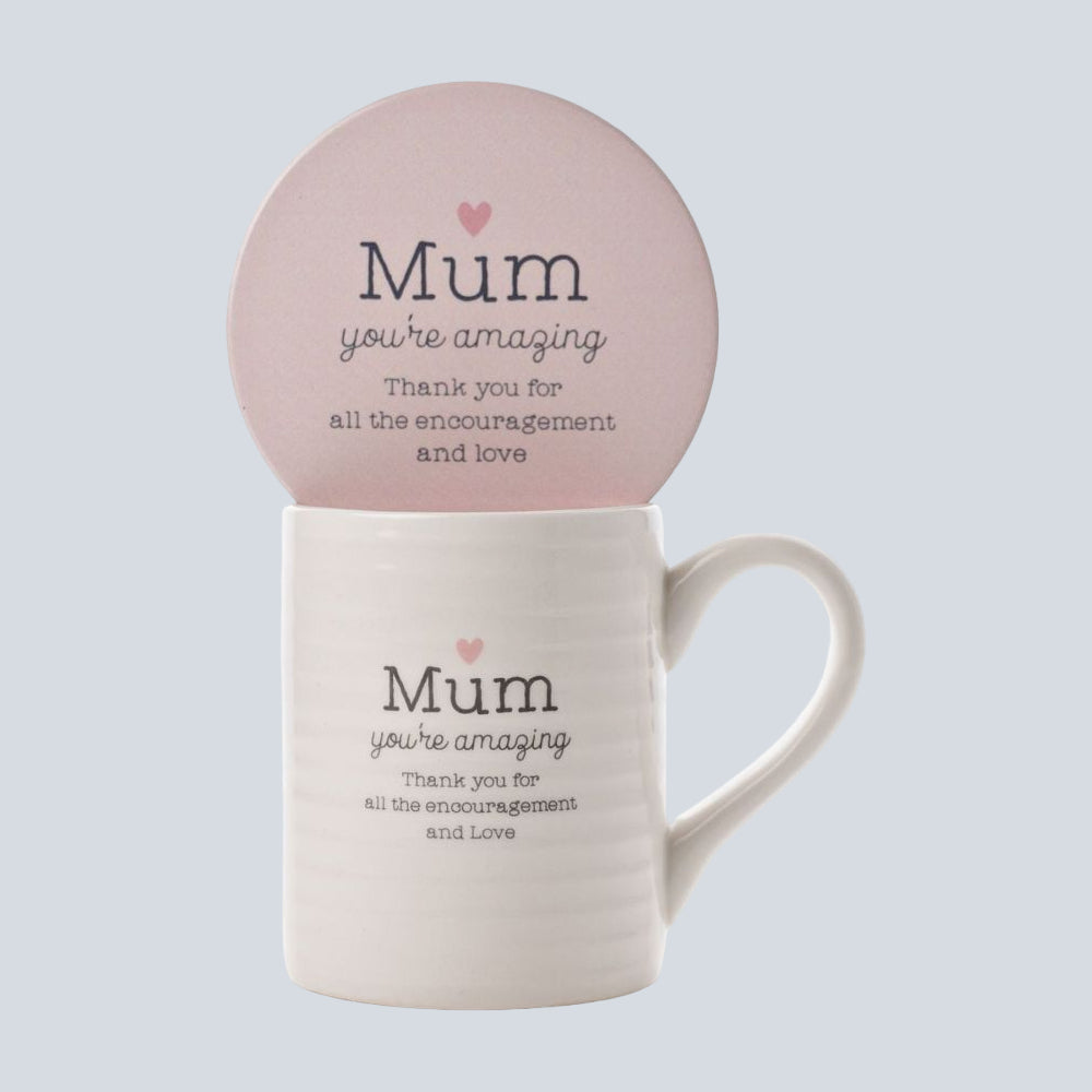 Love Life Mug & Coaster Set - Mum