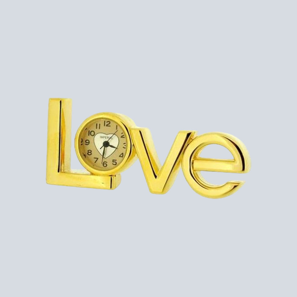 Miniature Clock - Gold Plated Love