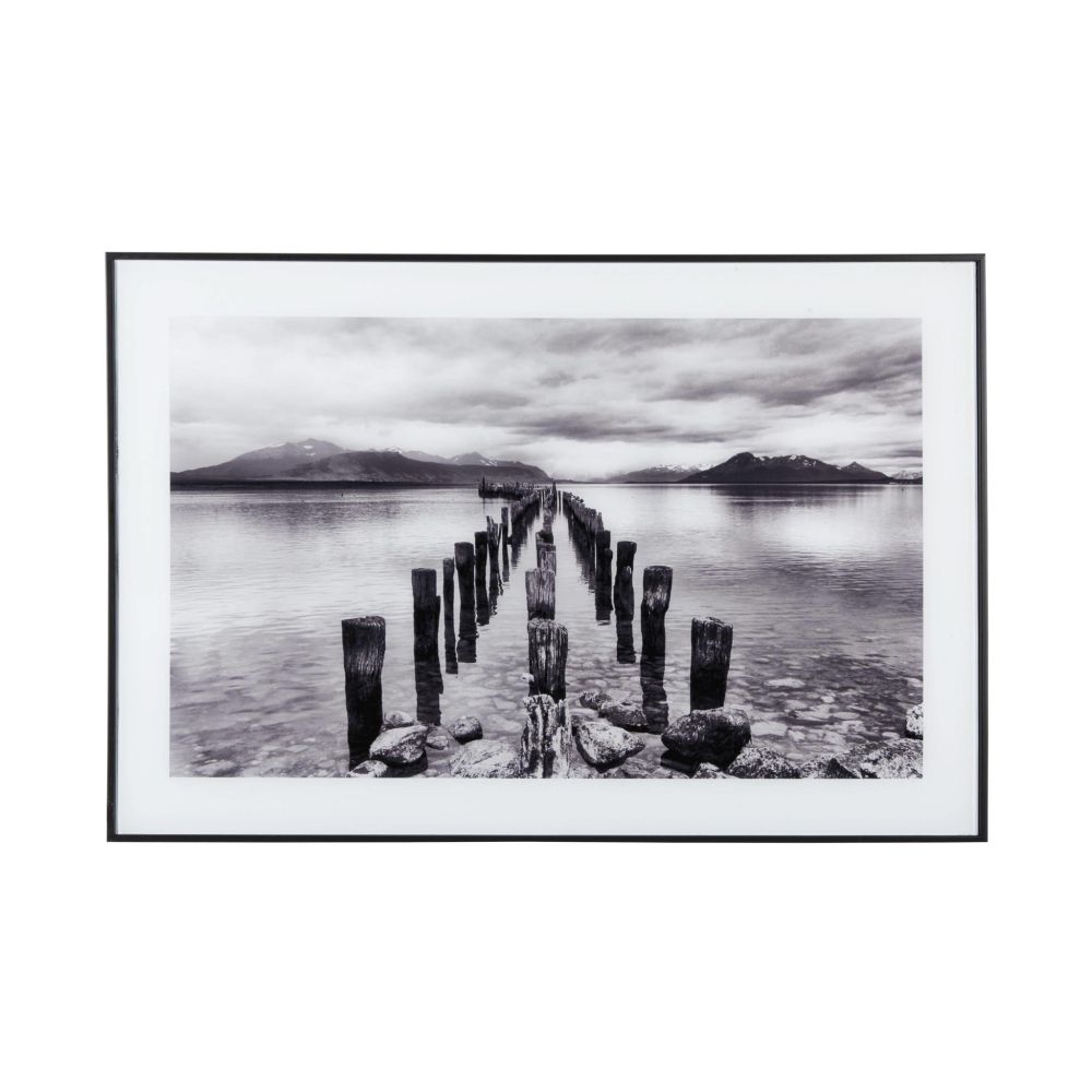 Photo Art Poles In Water Glass Black & White Large