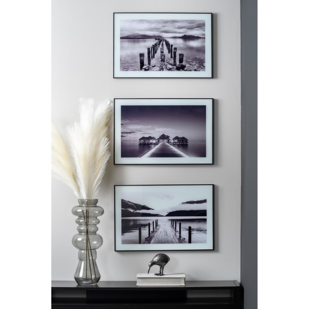 Photo Art Poles In Water Glass Black & White Large