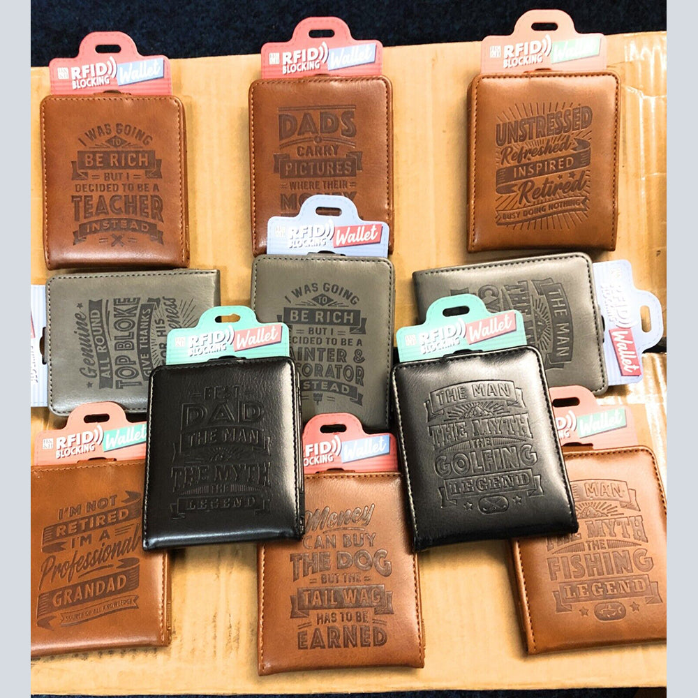 RFID Wallets Top Bloke Rebranded Mixed Design