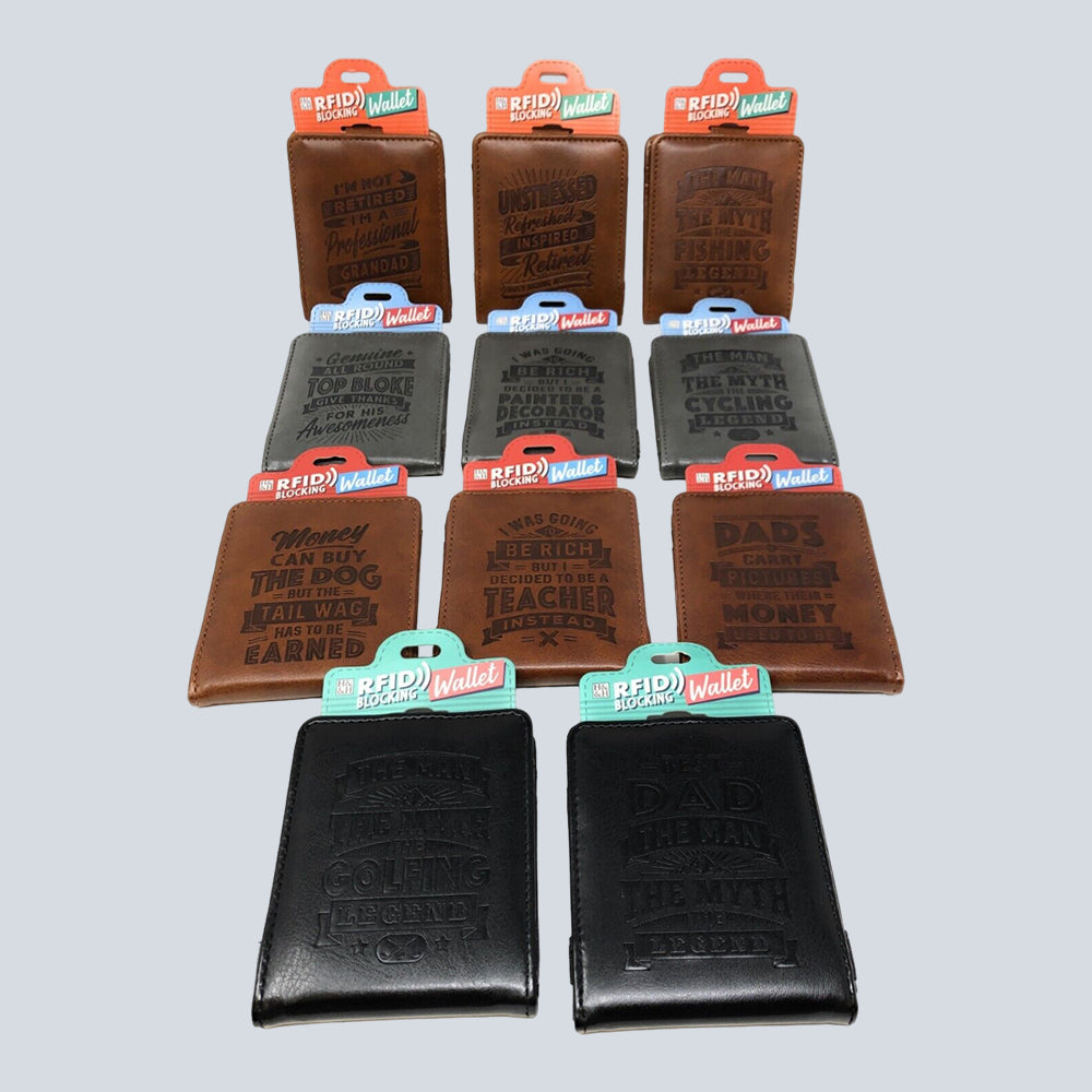 RFID Wallets Top Bloke Rebranded Mixed Design