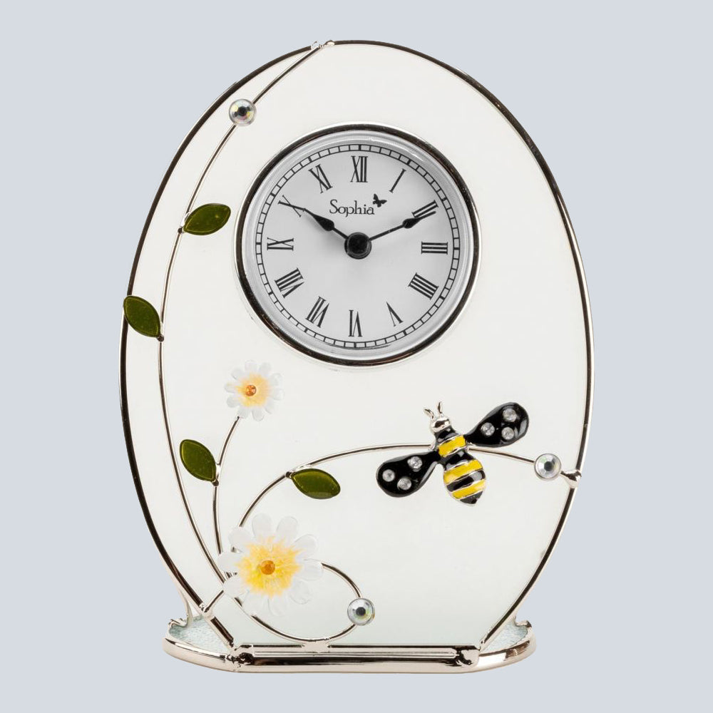 Mantel Clock - Sophia - Classic Glass & Wire Bumble Bee