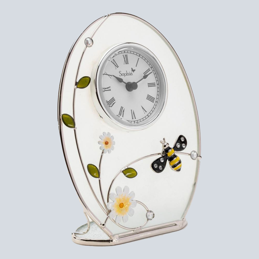 Mantel Clock - Sophia - Classic Glass & Wire Bumble Bee