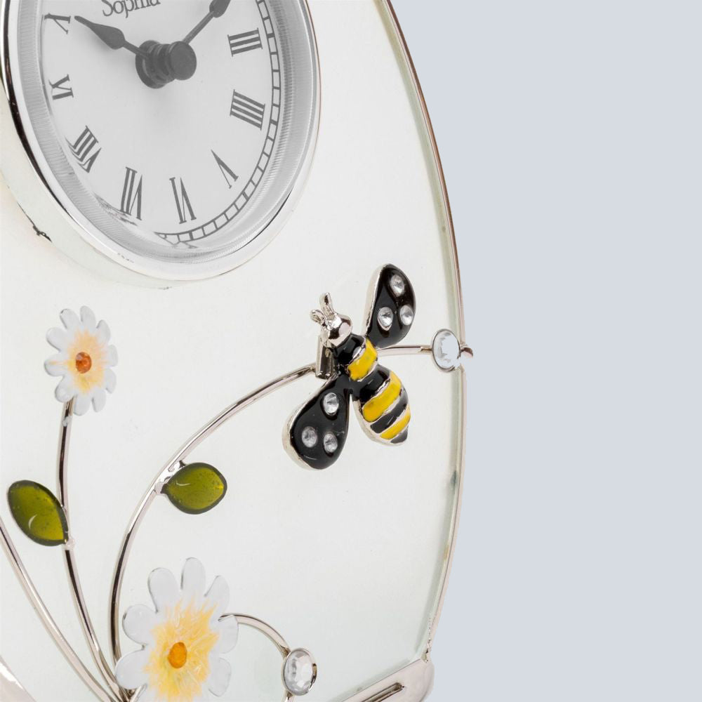 Mantel Clock - Sophia - Classic Glass & Wire Bumble Bee