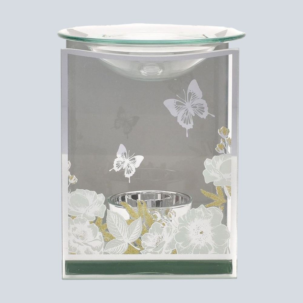 Sophia Glass & White Flower Oil Burner