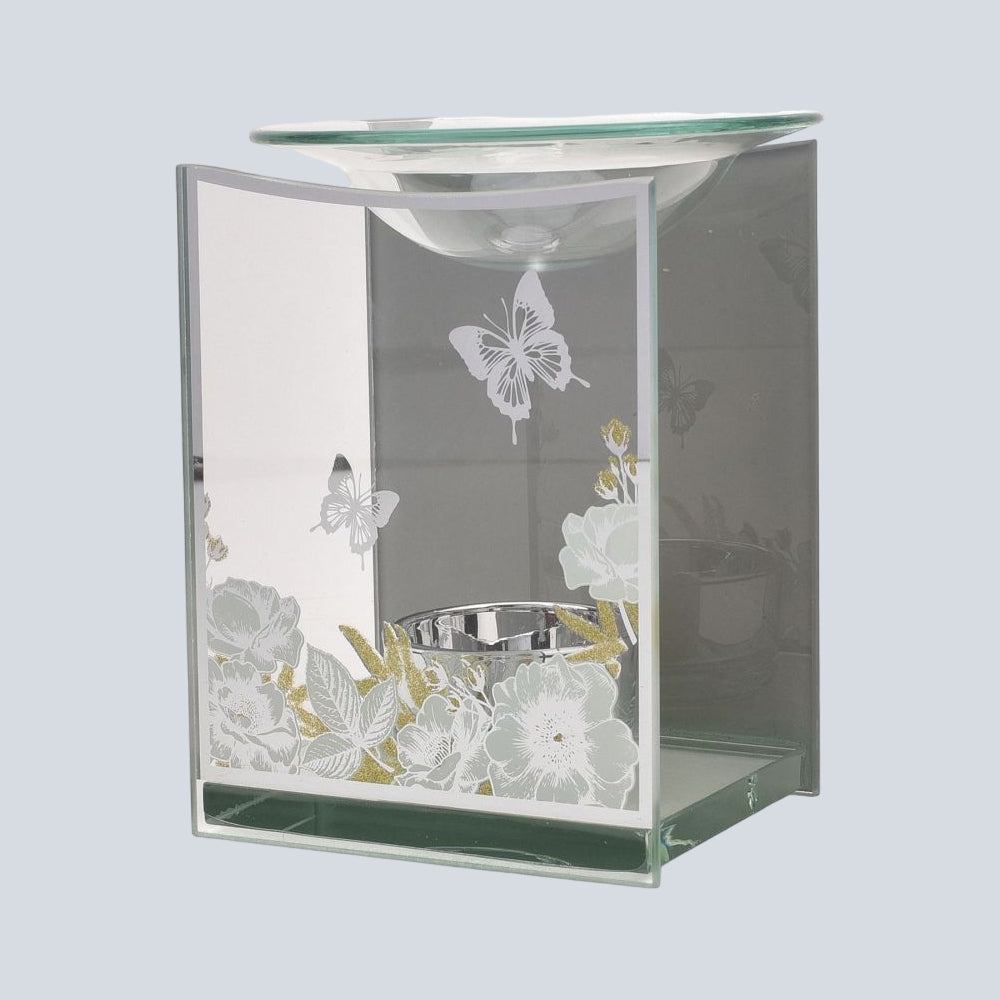 Sophia Glass & White Flower Oil Burner