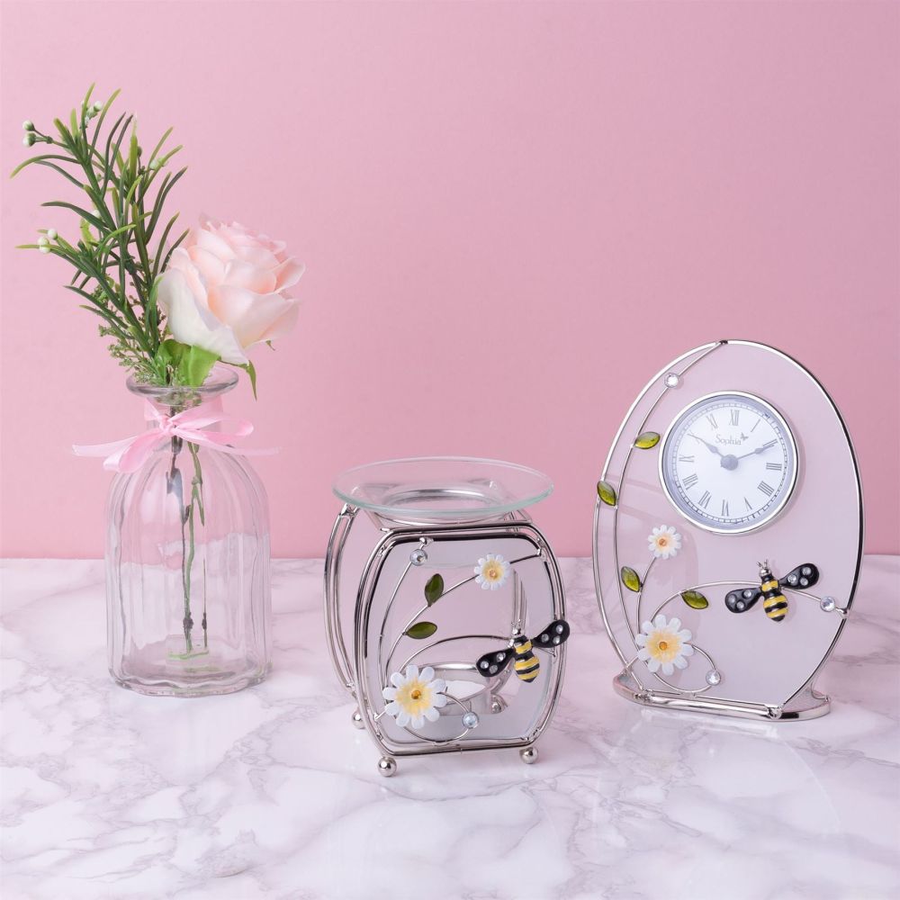 Mantel Clock - Sophia - Classic Glass & Wire Bumble Bee