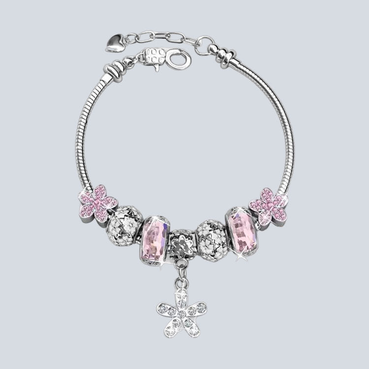 Women's Campbell & Rodgers Enchanted Flower Charm Bracelet with Swarovski Crystals