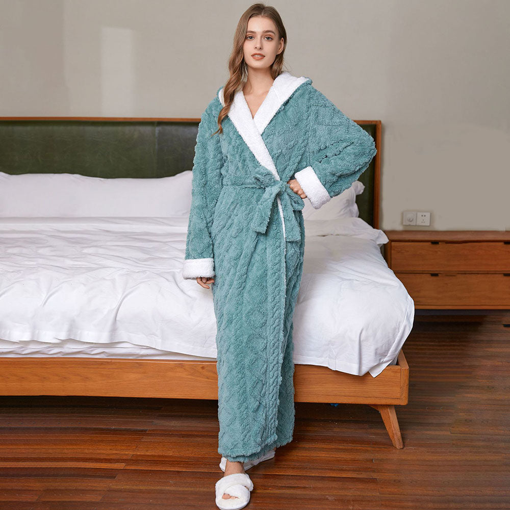 Women's Chanan Hooded Luxurious Comfy Extra Warm Bathrobe