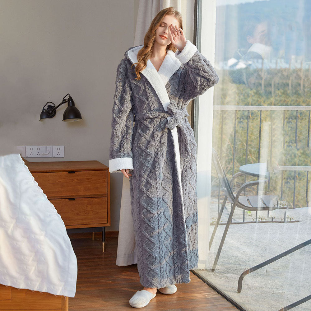 Women's Chanan Hooded Luxurious Comfy Extra Warm Bathrobe