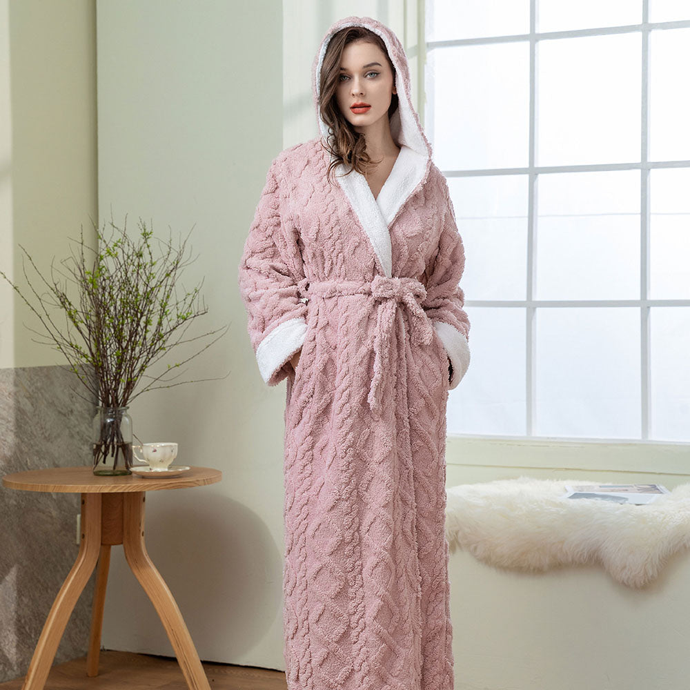 Women's Chanan Hooded Luxurious Comfy Extra Warm Bathrobe