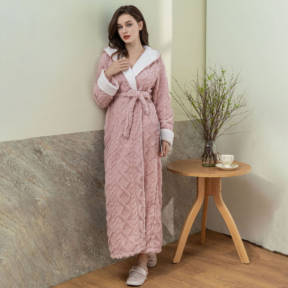 Women's Chanan Hooded Luxurious Comfy Extra Warm Bathrobe