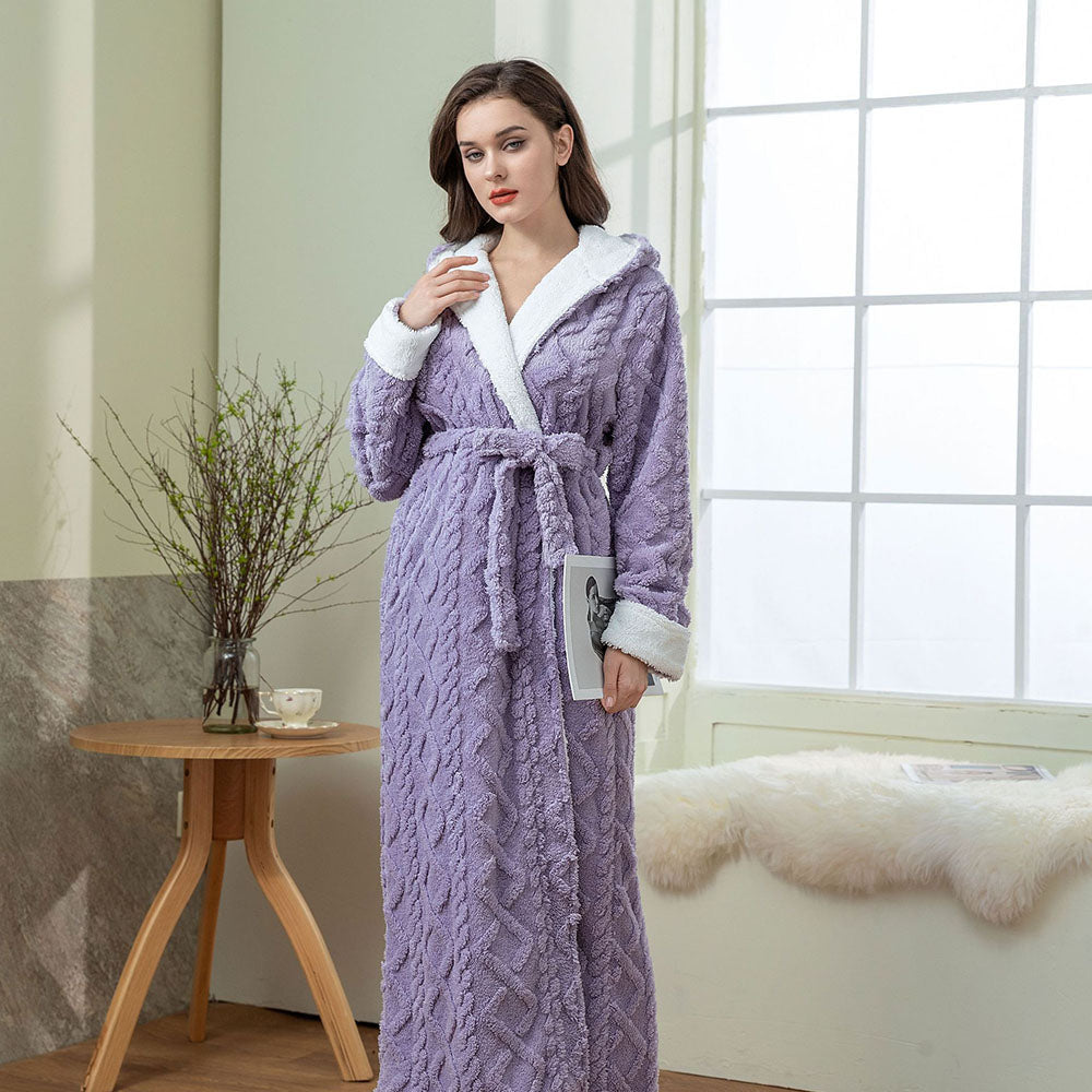 Women's Chanan Hooded Luxurious Comfy Extra Warm Bathrobe