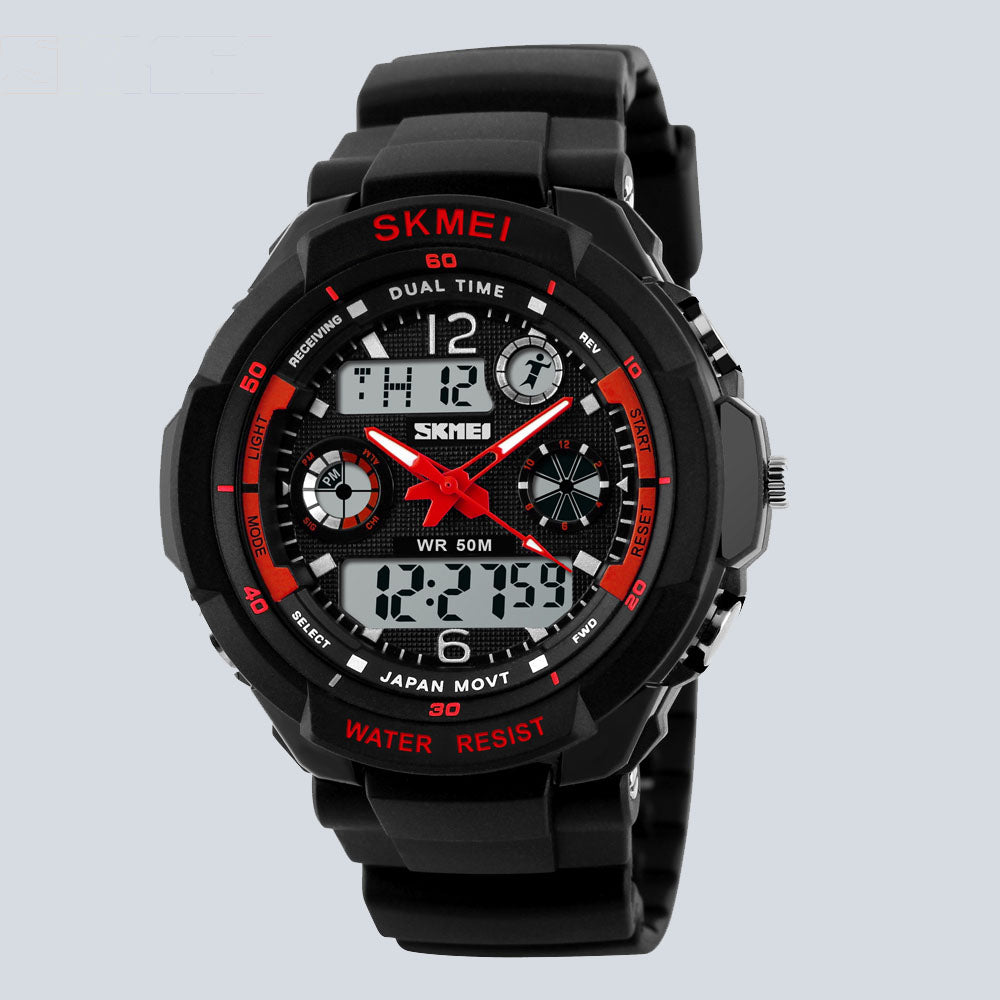 Kids SKMEI 0601 Water Resistant Dual Time Quartz Sports Watch