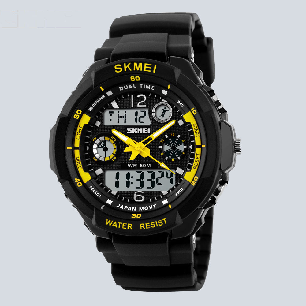 Kids SKMEI 0601 Water Resistant Dual Time Quartz Sports Watch