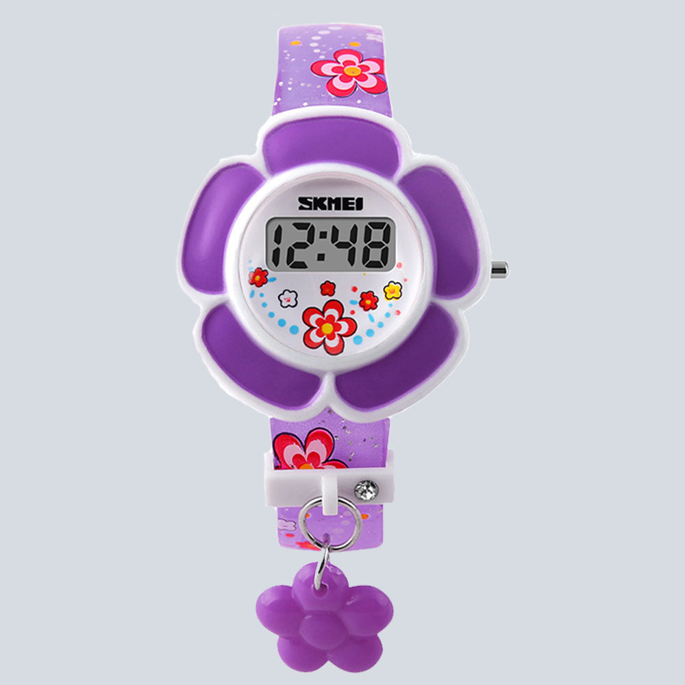 Kids SKMEI 4411 Cartoon Girl Flower Digital LED Watch