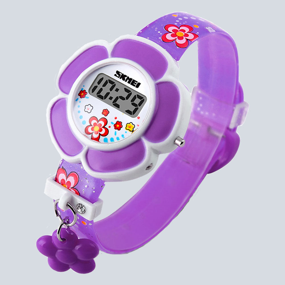 Kids SKMEI 4411 Cartoon Girl Flower Digital LED Watch