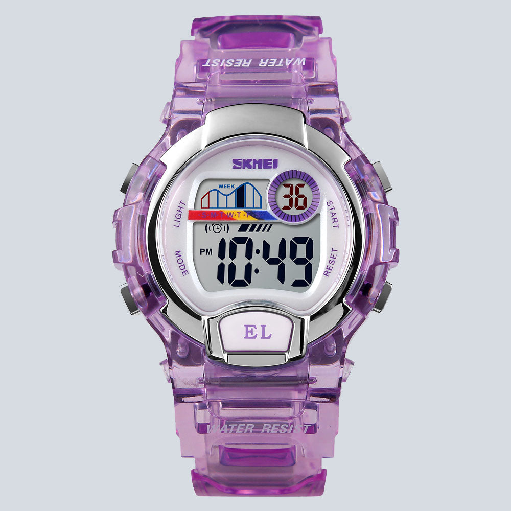 Kids SKMEI 0541 Transparent Digital Water Resistant Sports Watch