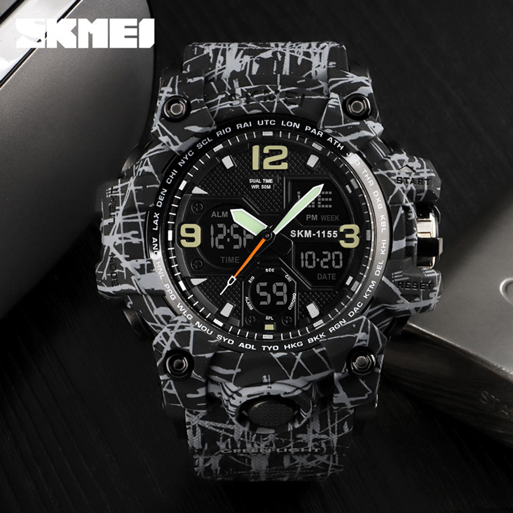 Men's SKMEI B5511 Outdoor Waterproof Dual Time Sports Watch