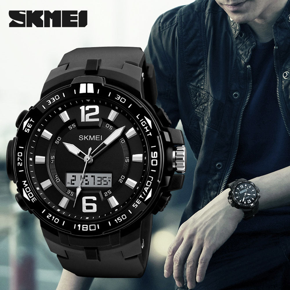 Men's SKMEI 3721 Dual Time Water Resistant Sports Watch