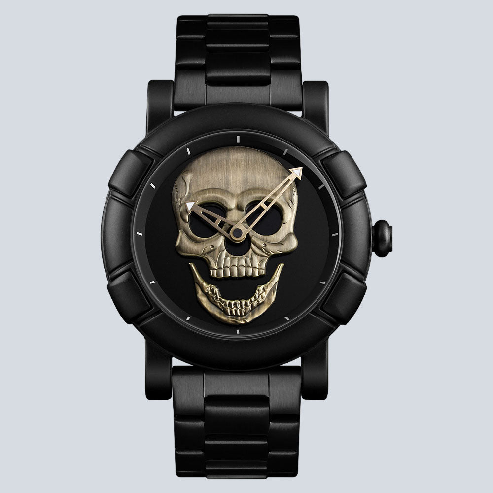 Men's SKMEI 8719 Fashion Skull Creative Stainless Steel Quartz Watch