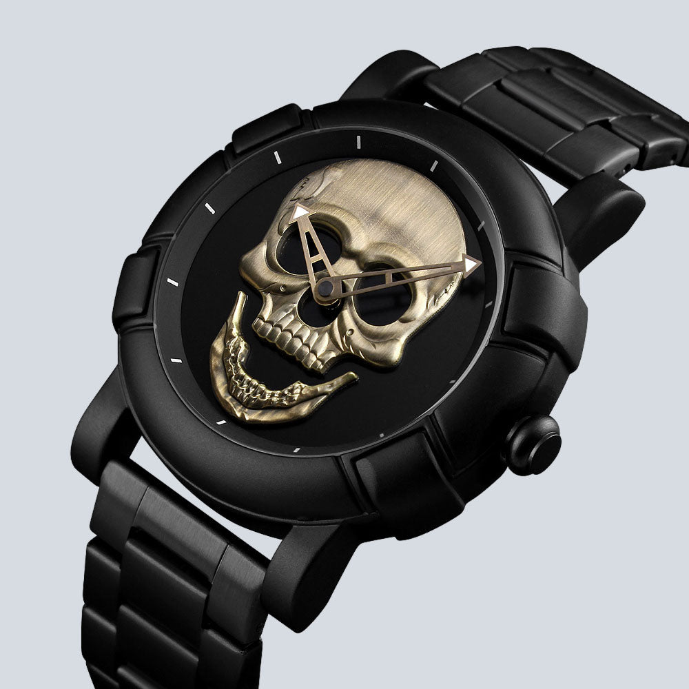 Men's SKMEI 8719 Fashion Skull Creative Stainless Steel Quartz Watch