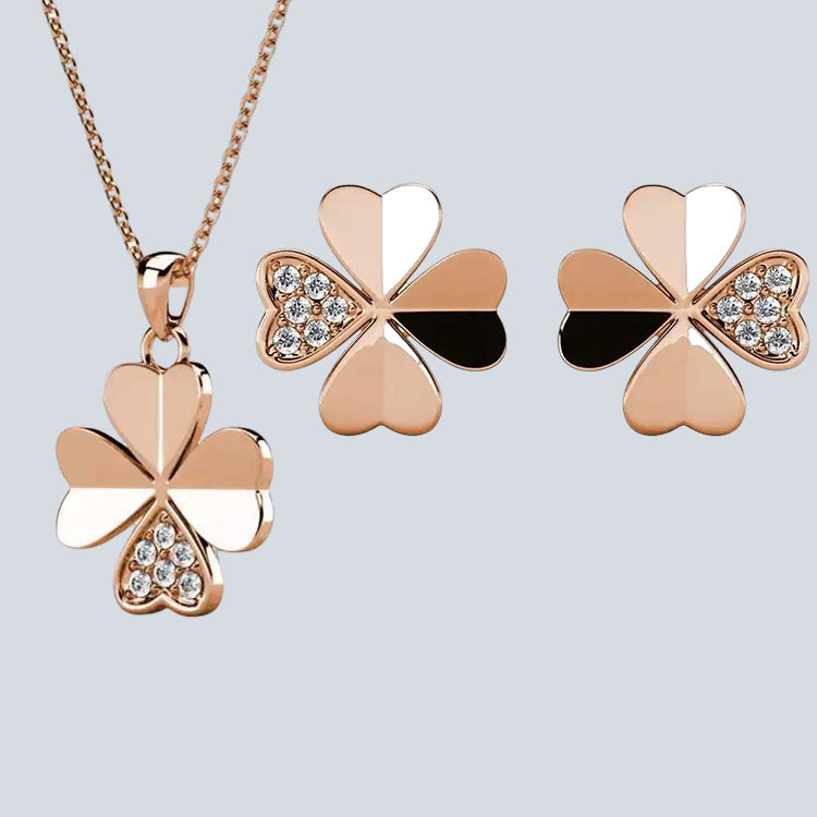 Women's Campbell & Rodgers Clover Petal Earrings & Pendant Set with Swarovski Crystals