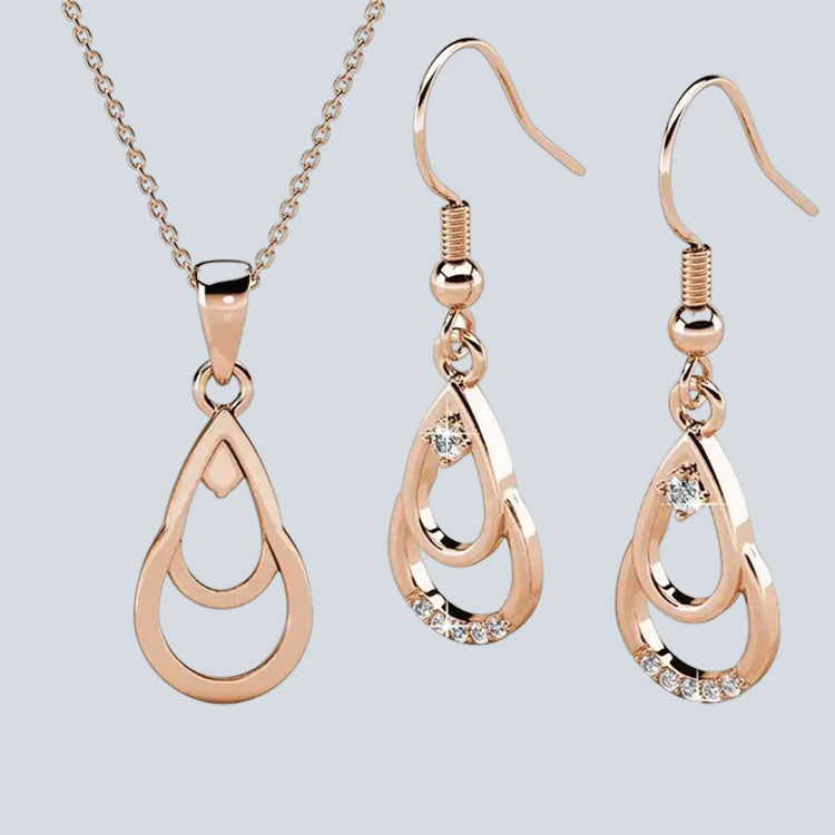 Women's Campbell & Rodgers Duo Hook Earrings & Droplet Duo Pendant Set with Swarovsk