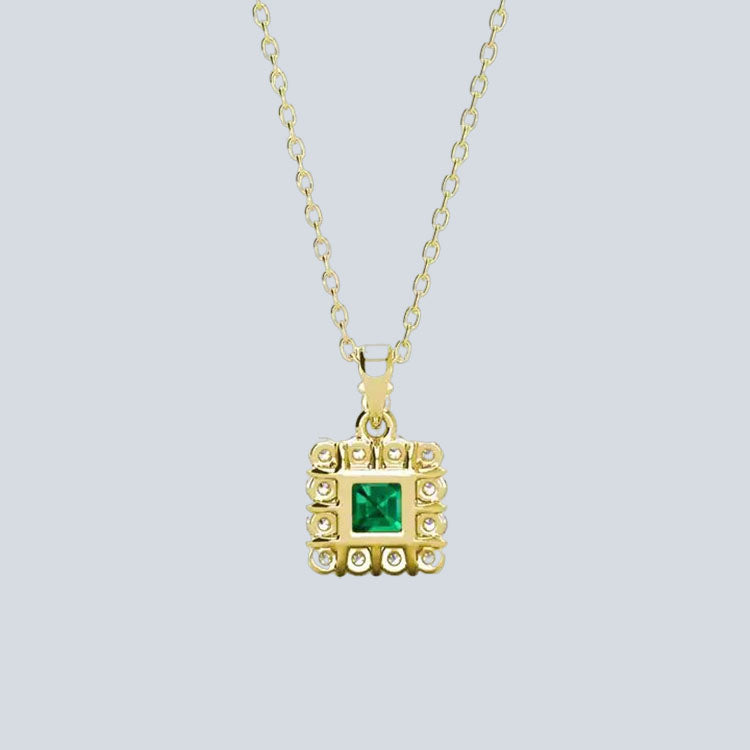 Women's Campbell & Rodgers Squarish Bloom Emerald Pendant