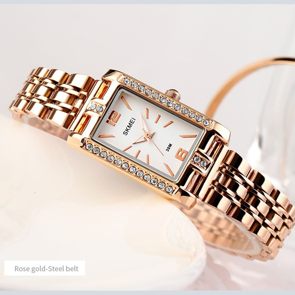 Women's SKMEI 0961 Elegant Meticulous Small Dial Rhinestone Quartz Watch