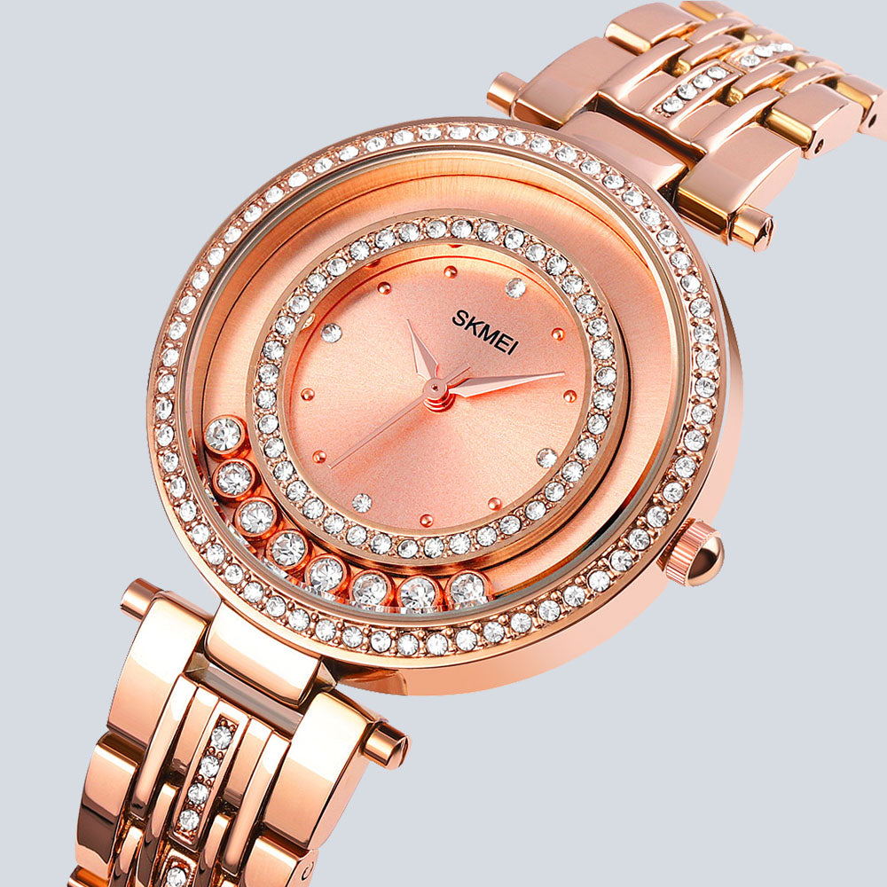 Women's SKMEI 0471 Quartz Stainless Steel Luxury Rhinestone Watch