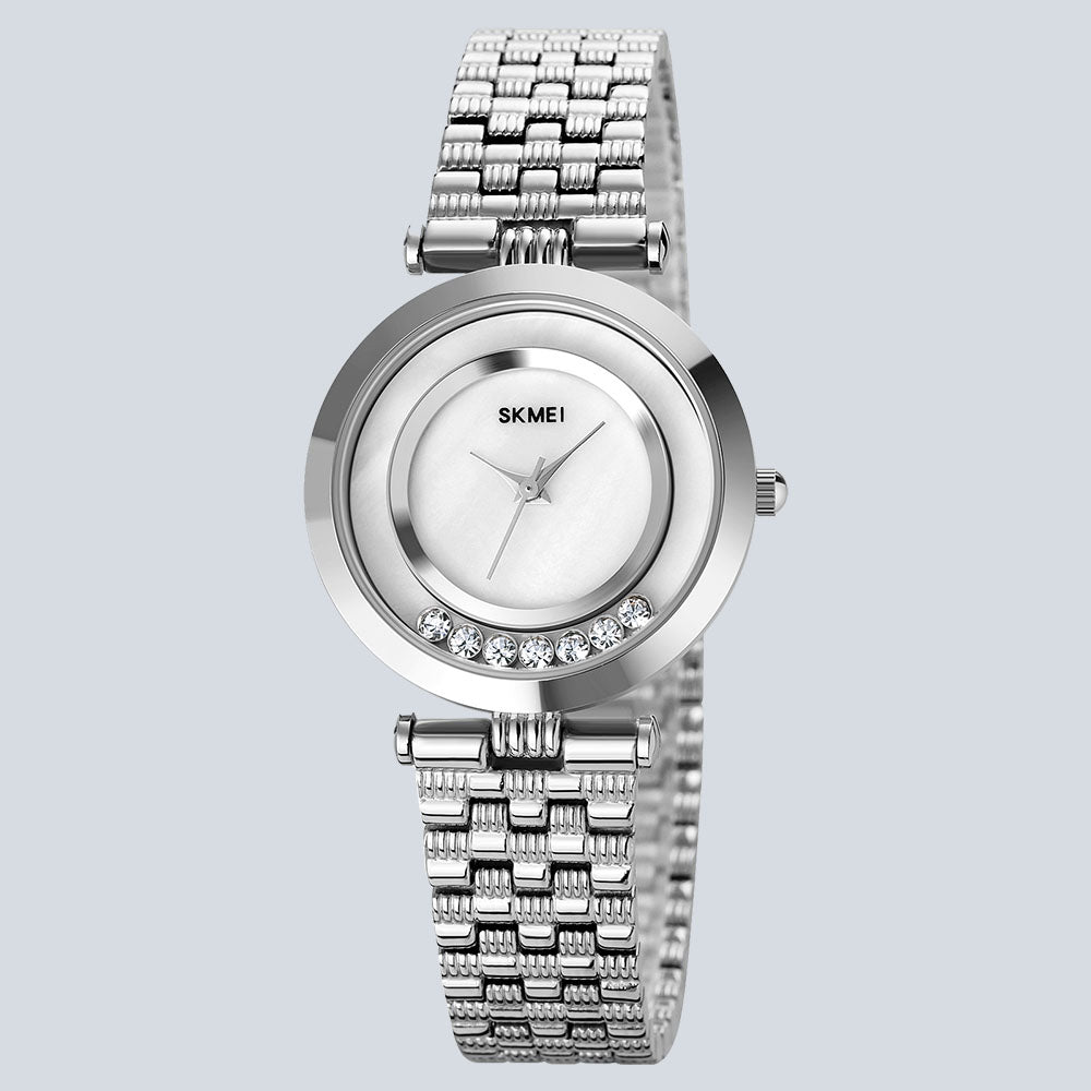 Women's SKMEI 4871 Simple Non-scale Diamond Round Dial Quartz Watch