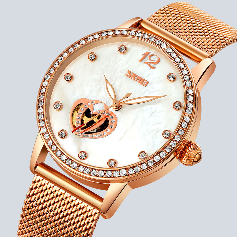 Women's SKMEI 5529 Elegant Mechanical Rhinestone Night Glow Watch