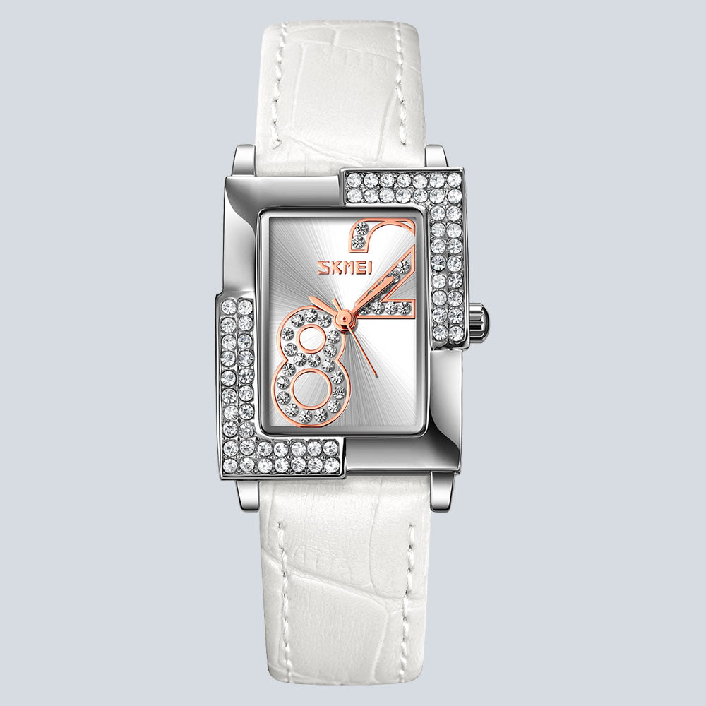 Women's SKMEI 9829 Quartz Luxury Rhinestone Time Scale Watch