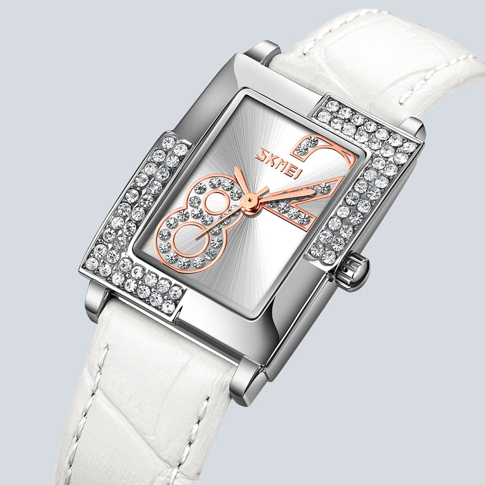 Women's SKMEI 9829 Quartz Luxury Rhinestone Time Scale Watch