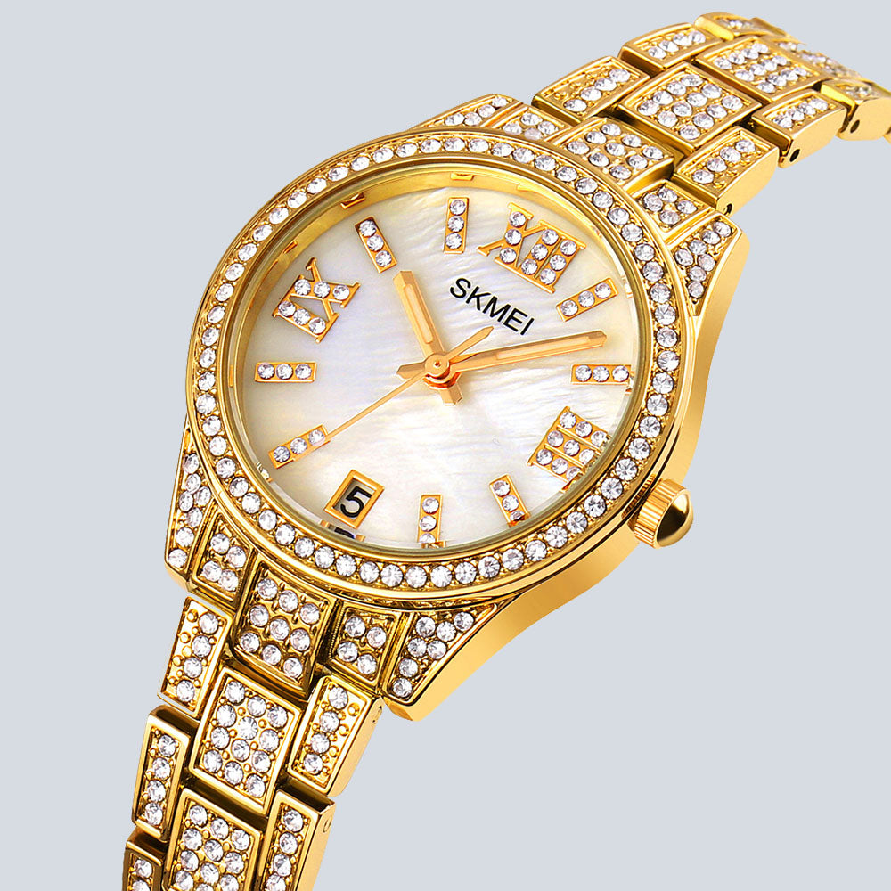 Women's SKMEI 1471 Crystal Analog Diamond Luxury Quartz Watch